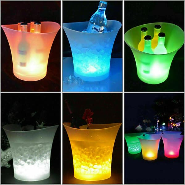 5L LED Ice Bucket Table Lamp Color Changing Wine Drink Cooler-FY-