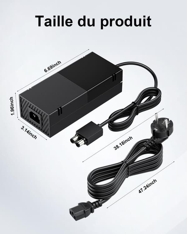 Xbox One Oplader, Strømforsyning til Xbox One AC-stik Erstatningskabel, med 100-240V Spænding