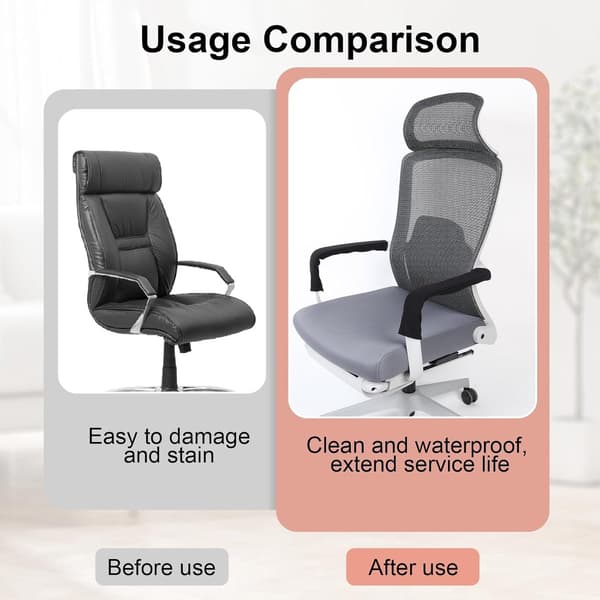 par - Office Chair Armrest Covers, Removable Elastic Waterproof Dust Cover for Computer and Gaming Chairs 45*16 cm Black_yu