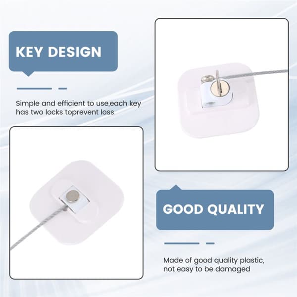 Refrigerator Lock, Mini Fridge Lock with Key for Adults, Refrigerator Lock, Cabinet Door (White 2-Pack)