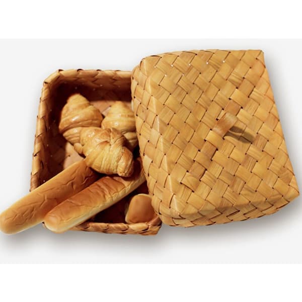 Woven Serving Basket, Round Rattan Fruit Basket, Hand-Woven Serving Basket for Kitchen Table