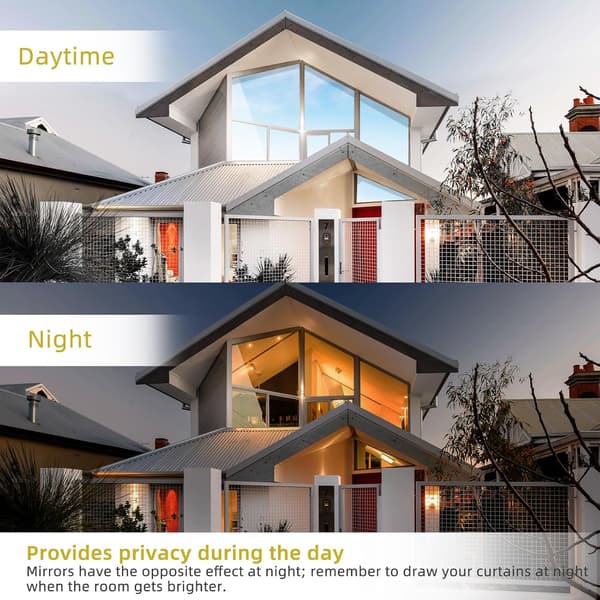 Window Film, One-Way Privacy Window Film (Silver-Silver 45CM x 450CM)