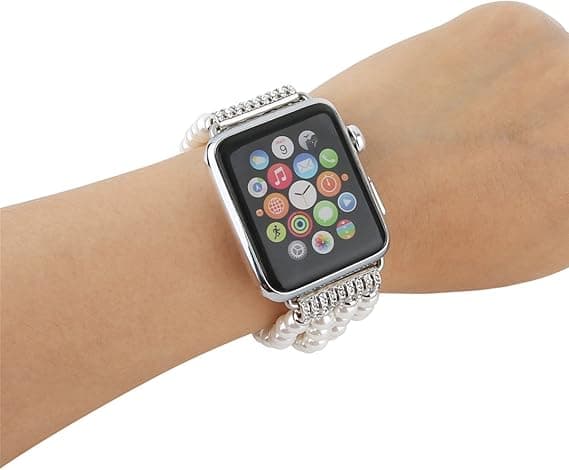 Perlearmbånd (hvitt), kompatibelt med Apple Watch Band 42/4