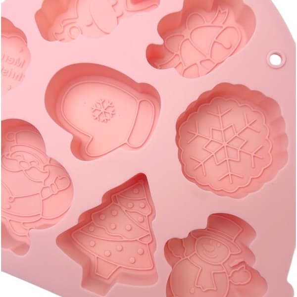 Silikone Juleform – Festlige Figurer med Julemand, Rensdyr, Snemand, Juletræ og Mere Rosa pink