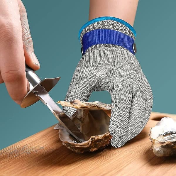 Skærefaste handsker niveau 9 i rustfrit stål trådnet (XL), fra DEBUNS