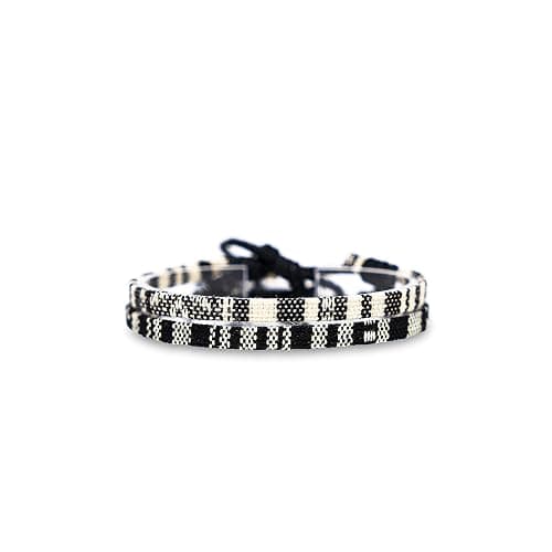 (Sort & Hvid) 2x Surferarmbånd sæt mænd og kvinder - boho hi