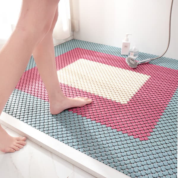 White -22*22cm Non-slip Bathroom Mat - Waterproof and Fall Protection