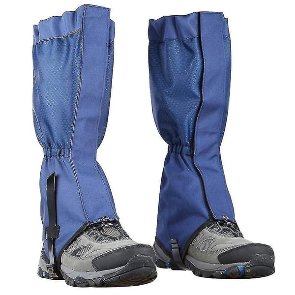 Waterproof and Adjustable Hiking Snow Gaiters with Foot Strap (Royal Blue)