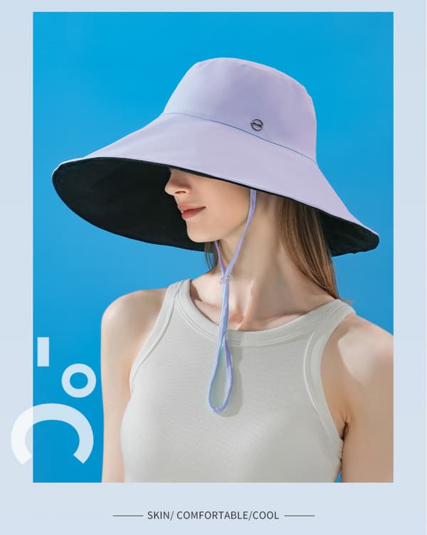 Floppy hatte med bred skygge Vendbar bøllehat UPF 50+ Strand Sol