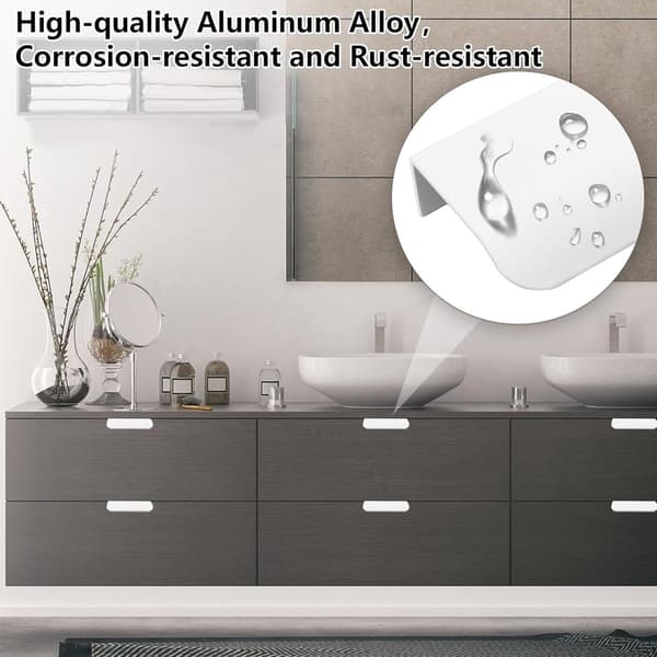 Hidden Cabinet Handle, 10 Pieces White, 80x40x18mm, Arch Handle for Drawer