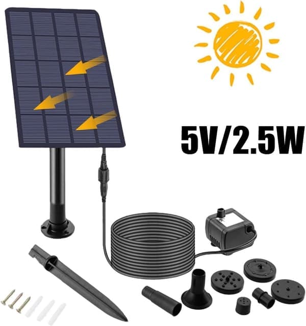 Solar Powered Square Split Fountain for Outdoor Use, Garden, Stone Water Decoration