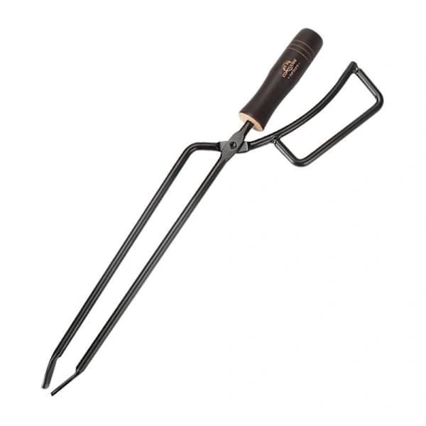 Kul-tang Jern Ildtang Med Isoleret Håndtag Til Camping Picnic BBQ Pejs Sort 420 mm