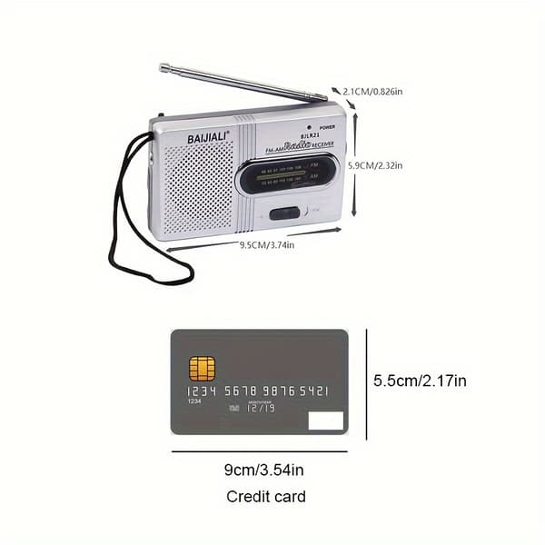 Portable AM/FM Radio with Speaker and Headphone Jack - Powered by 2 AA Batteries