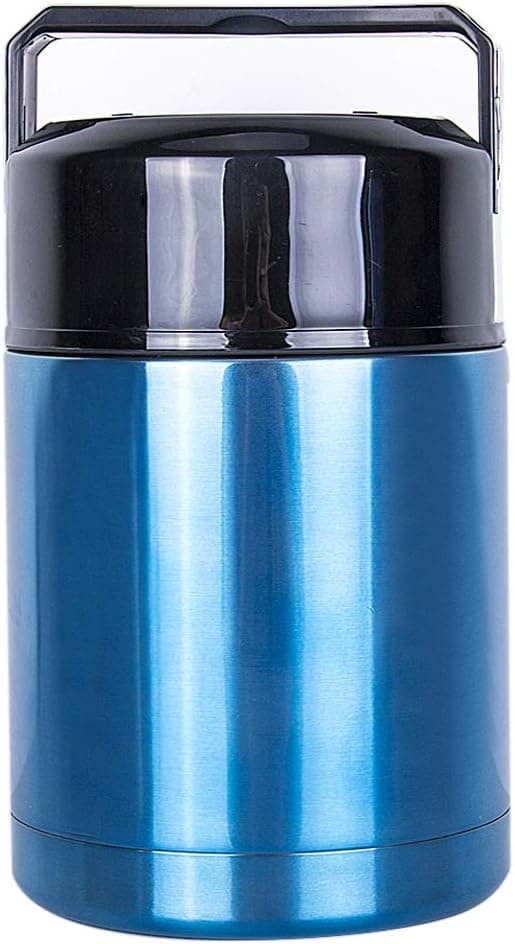 Stor isolert matbeholder for matlaging 35 oz 1000 ml, lekkasjesikker suppeboks og matoppbevaring i rustfritt stål, blå Blue
