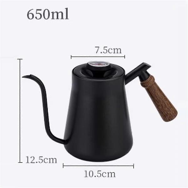 Pour Over Kettle with Wooden Handle, Narrow Spout, Drip Coffee, Manual Pour Over Kettle C