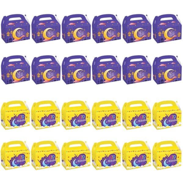 Ramadan presentpåsar och inslagningsetiketter Eid Mubarak godispåse Ramadan fest godisbox Eid Mubarak presentinslagningsetikett 2 2 2