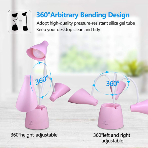 Desk Lamp, LED Desk Lamp 3 Light Modes and Touch Sensor, 360°