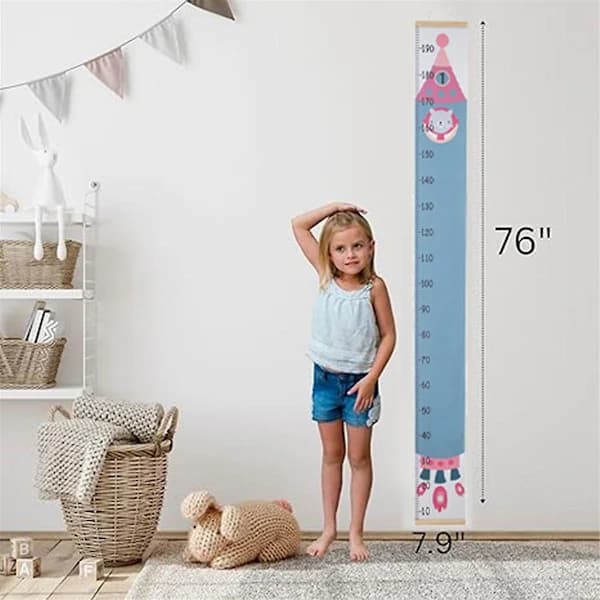 H Canvas Tillväxtdiagram för Barn - Unisex Barnrum Väggdekor - Mät Höjd Diagram - Väggtejp med
