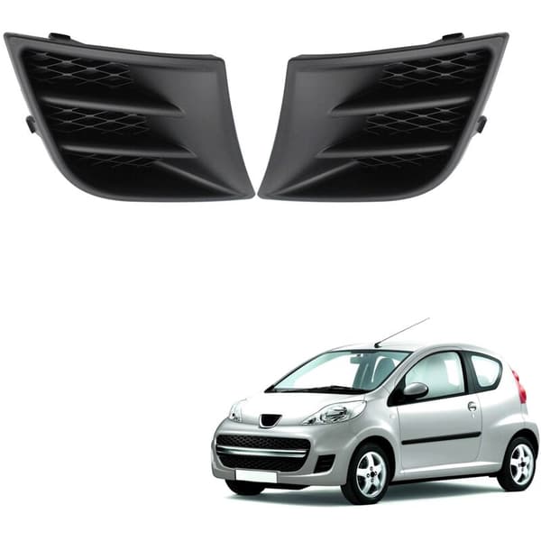 For 107 2009-2012 Black Left Right Bumper Grille Fog Light Cover Replacement 7422A8 7422A9