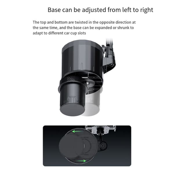 Car Cup Holder with Phone Holder, 2 in 1 Adjustable Cup Holder Expander with 360° Rotatable Mobile Phone Holder