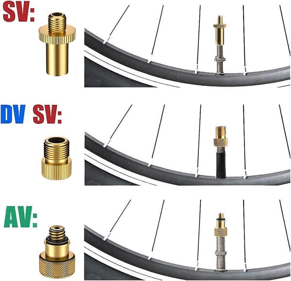 Cykelventiladaptrar, 24 st Cykelpumpadapterkit, Cykelventil med tätningsring, Lätt att installera