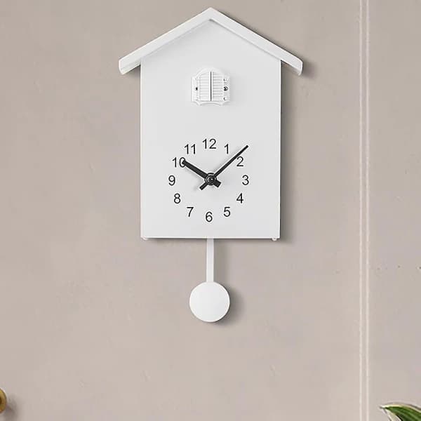 Large Cuckoo Clock, Cuckoo Clock - White Birdhouse, Minimalist Modern Design February2