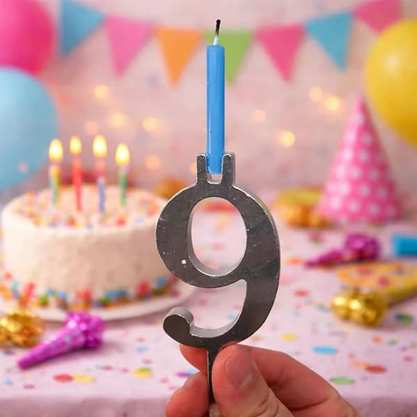 Birthday Candle Holder Set 0-9 Digits Happy Birthday Cake Topper B