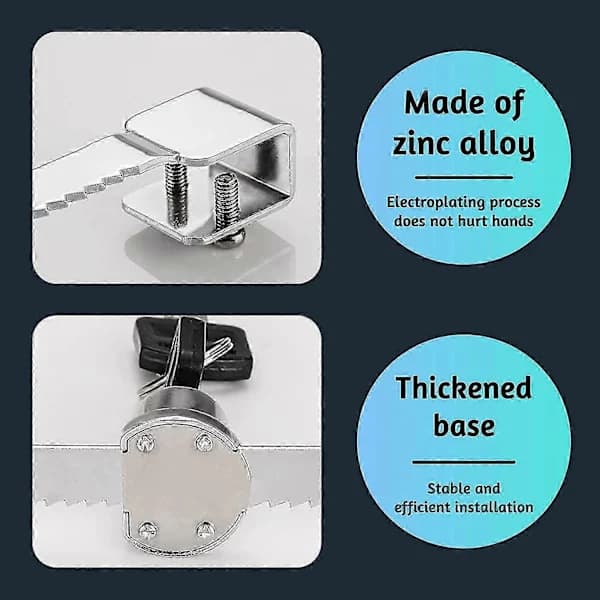2-pack Sliding Glass Door Latch Locks with Key, Security Locks for Glass Cabinet Doors [CO]