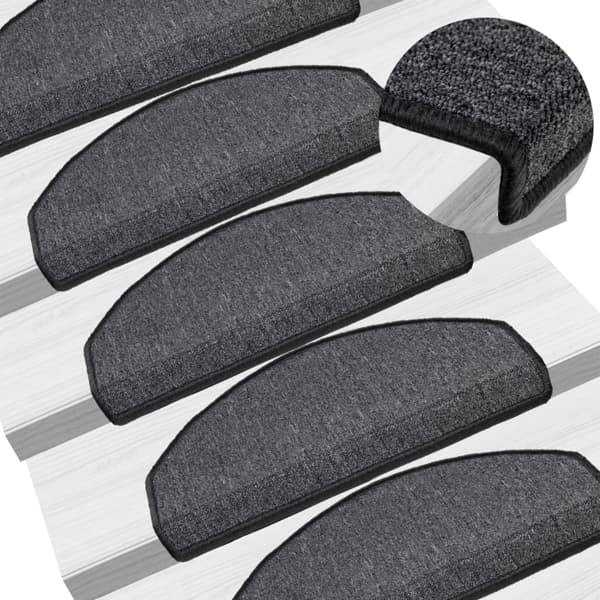 vidaXL Stair Mats 10 pcs 65x28 cm Anthracite Antracit 2850