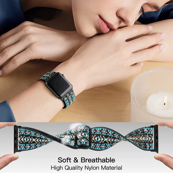 3-pack nylon solo loop-band kompatibla med Apple Watch 38mm/40mm/41mm 3pcs 1 38mm/40mm/41mm