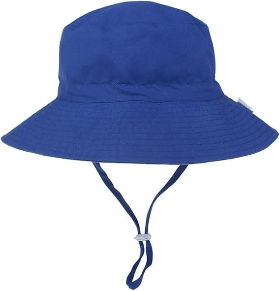 Solhatt Barn Sommer UPF 50+ Jentehatt Bred Skygge Strandhatter for Gutter 0-7 År 2-pakning
