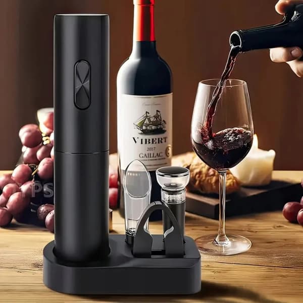 Elektrisk Vinkorksett Deluxe - Åpner, Hellestuss og Proppsett