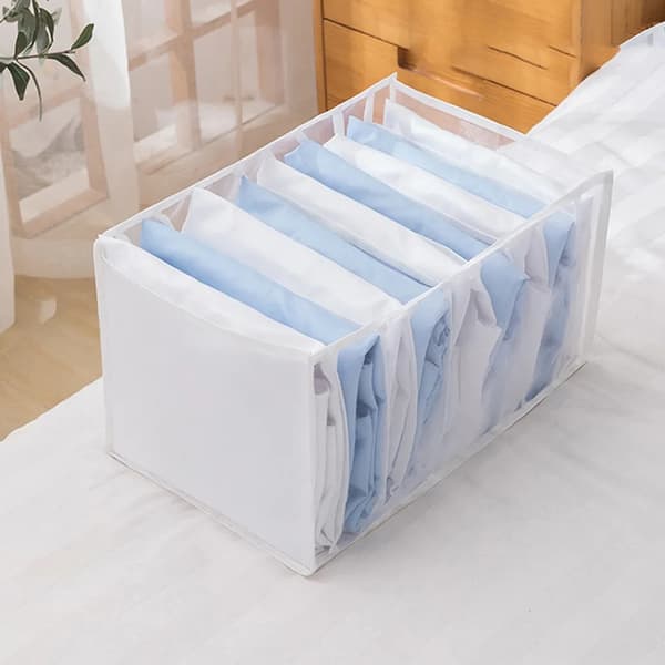 2-pak jeansopbevaringskasser, foldbare, vaskbare skuffer, opbevaringskasse til jeans leggings, 36 x 25 x 20 cm