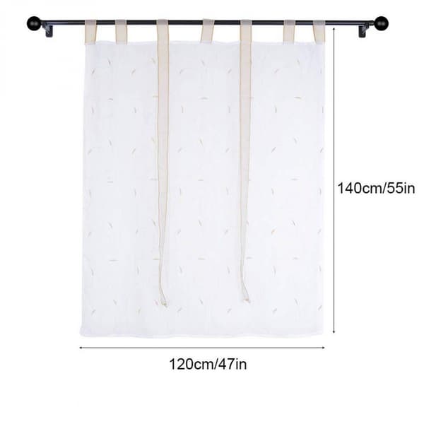 White Embroidered Floral Roman Curtain