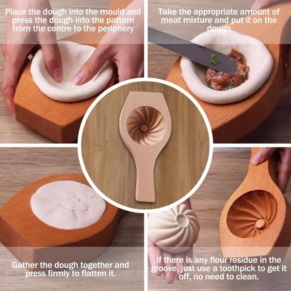 1 stk DIY Dampet Bolle Tre Månekake Blomsterform Kake Midt-Høst, DIY Dampede Bolleformer, Tre Dampbolleform, Baozi Dumplingform