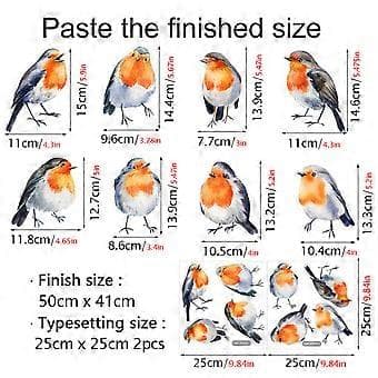 Window Decals for Birds, Static Electricity Decals for Safety and Home Beautification, Protects Birds and Beautifies (CBCJD200)