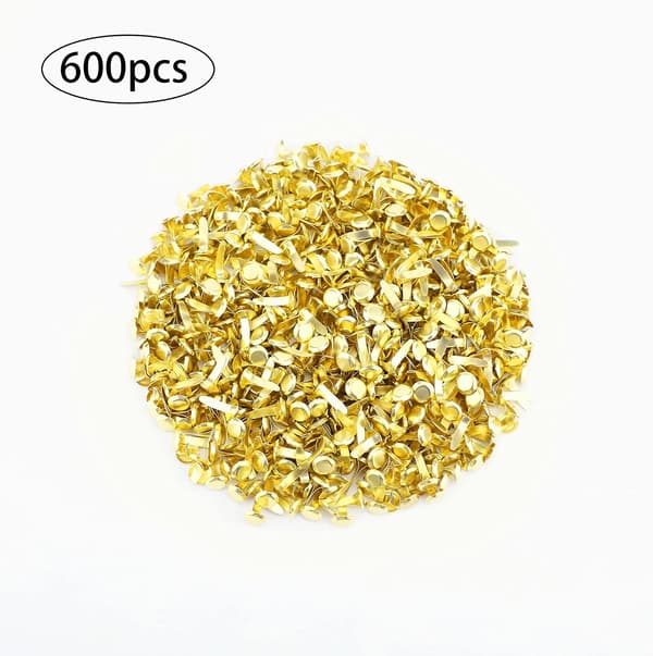 600 stk. Metalliske Papirclips Runde Messingclips Splitstifter til
