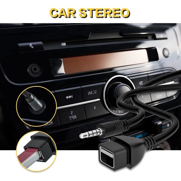 USB til Jack Adapter USB 2.0 til 3.5mm Hann Aux Stereo Audio Jack (2 stk)