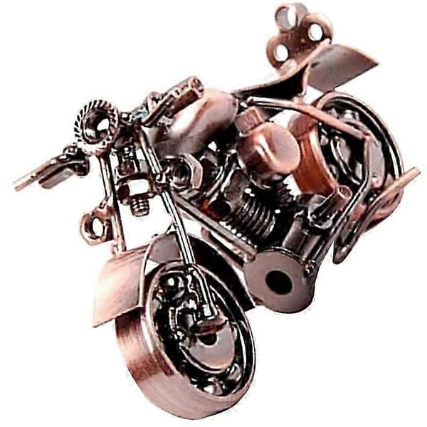 Motorcykeldekorfigur Järnmotorcykelskulptur Skrivbordsdekor Brons-FY-