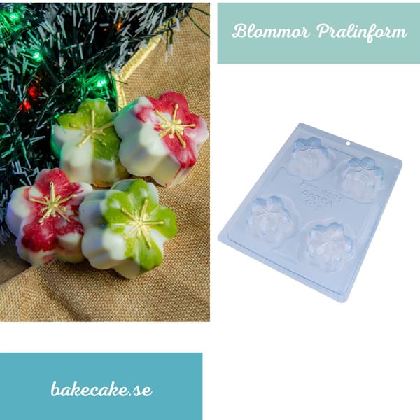 Pralineform Blomst Chokoladeform - BWB 9991 - Special 3-delt form Transparent transparent