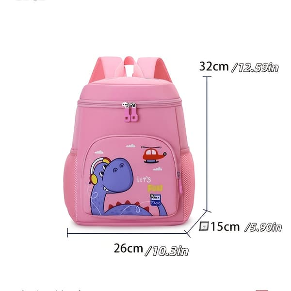 School Bag, Cartoon Dinosaur Backpack, Preschool Backpack (Pink)