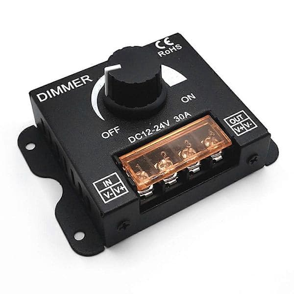 5 stk DC 12V 24V LED Dimmerbryter 30A Spenningsregulator Justerbar Kontroller for LED-stripe Di