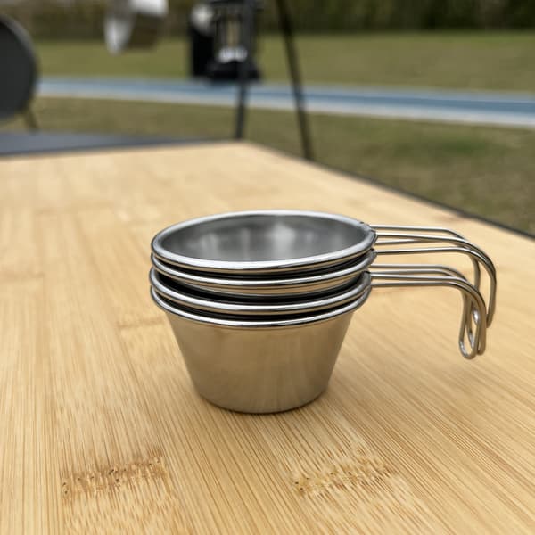 ##/Stykker Rustfritt Stål Vinglass 50 ml Metallkopp med Håndtak for Utendørs Camping Vandring Kaffe Te Vannglass##/