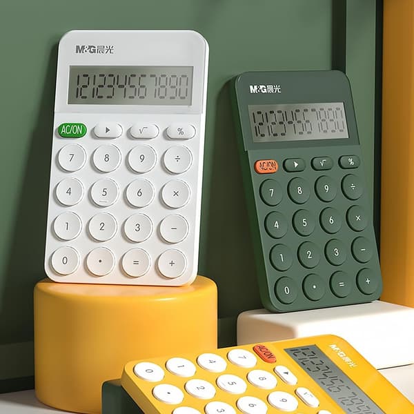 Desktop Calculator 12-Digit Calculator with Large LCD Display and Buttons, Auto Sleep, Portable Cute Calculator