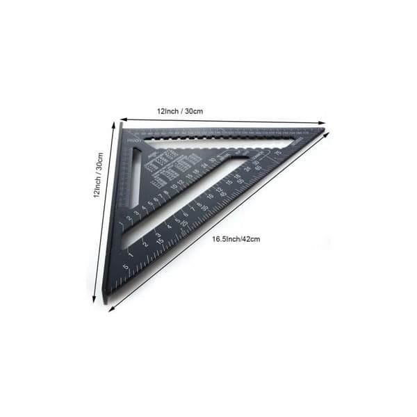 Multifunksjonell snekkerfirkant metall aluminium linjal 45 90 grader trebearbeidingsguide