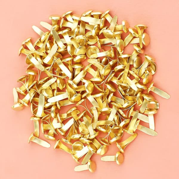 600 Pieces Metallic Paper Fasteners Round Brass Fasteners Split Pins for