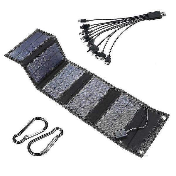 70W Foldbart USB Solpanel Solcelle Bærbar Foldbar Vandtæt Solpaneloplader til Mobil (sammenfiltring)