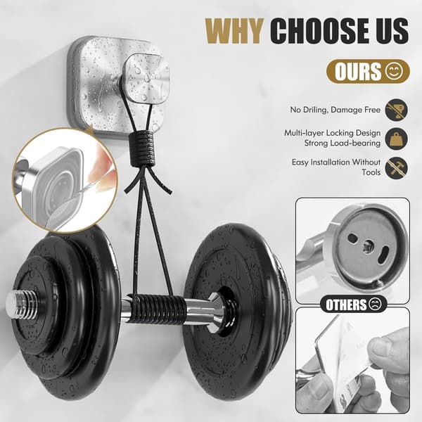 Suction Cup Shower Hooks, 4 Pcs Silver, Strong Reusable for Bathroom, Glass Windows, Towels and Bathrobes