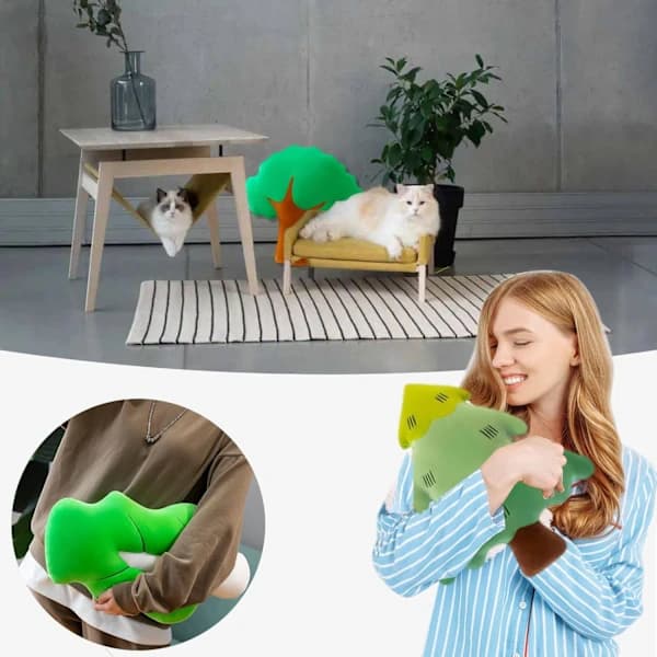 19.7\" Leaf Pillow, 3D Stuffed Plant Plush Tree Shaped Cushion for Room Decoration