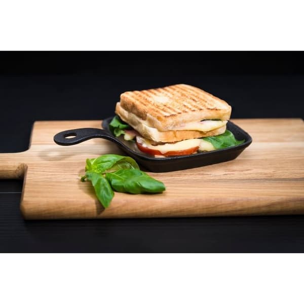Portion Cast Iron Grill Pan 20.5 × 14 cm – Maku Kitchen Life Svart black